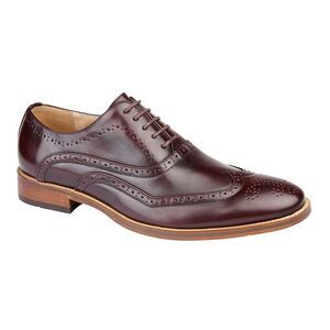 Goor Mens 5 Eye Wing Capped Oxford Brogues / Oxblood